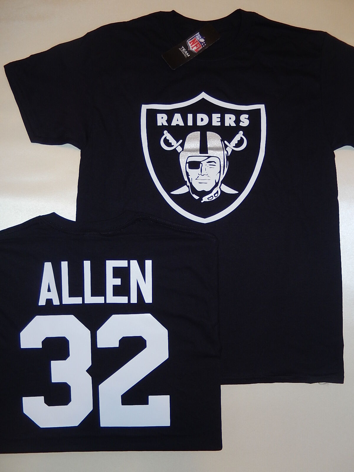 Mens NFL Team Apparel Oakland Raiders MARCUS ALLEN Football Jersey Shirt Black