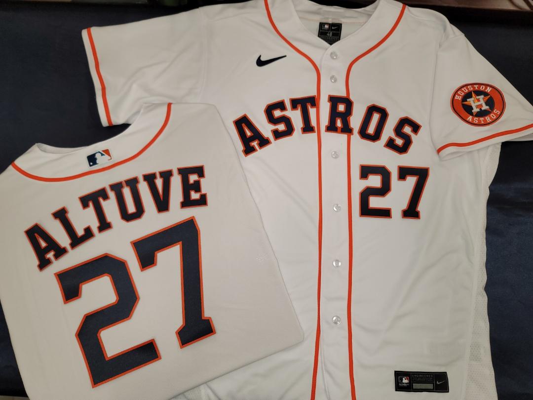 NIKE Houston Astros JOSE ALTUVE Authentic GAME Jersey 48