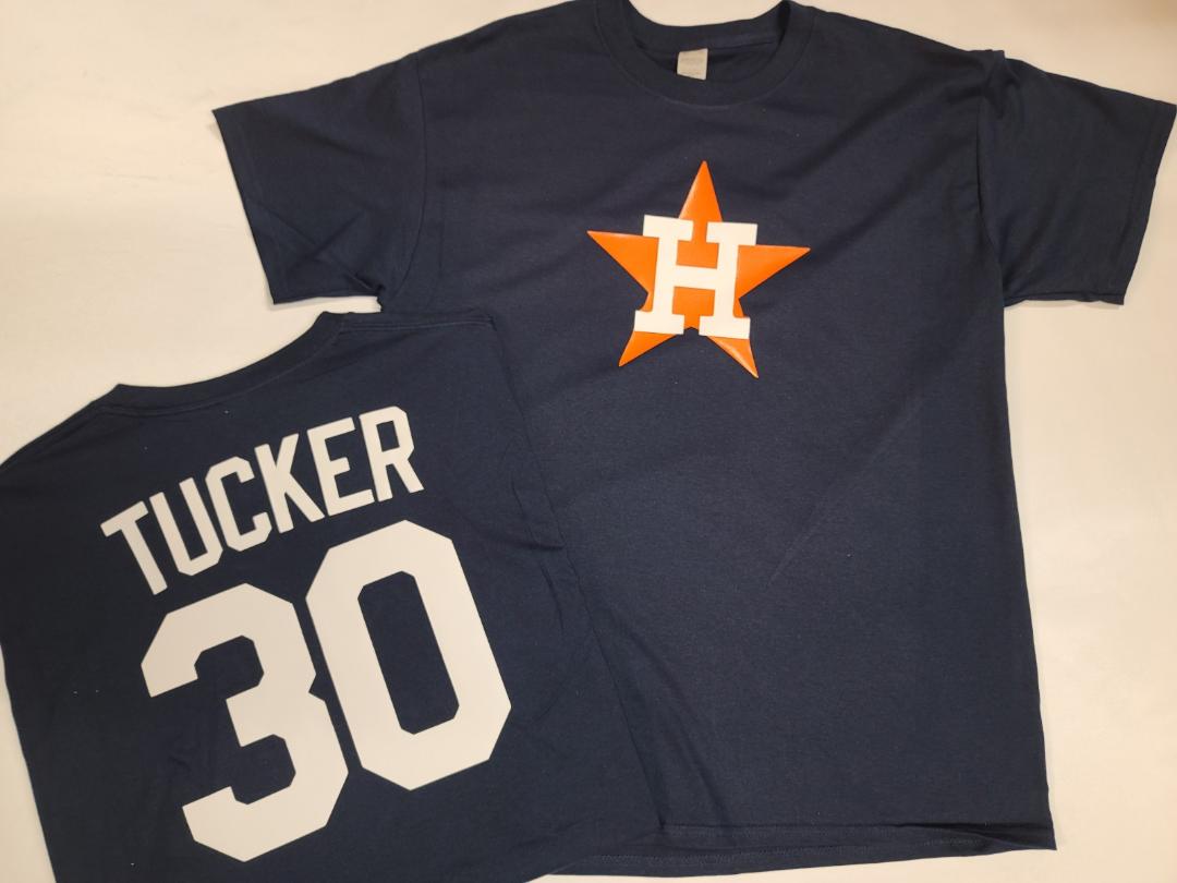 Mens MLB Team Apparel Houston Astros KYLE TUCKER Baseball Jersey Shirt NAVY