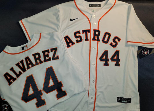 Mens NIKE Houston Astros YORDAN ALVAREZ Baseball Jersey WHITE