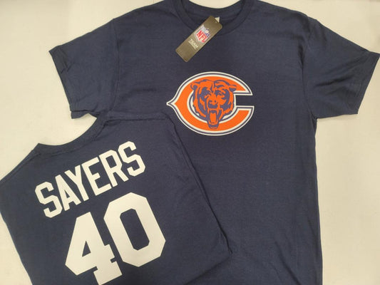Mens NFL Team Apparel Chicago Bears GALE SAYERS Football Jersey Shirt NAVY