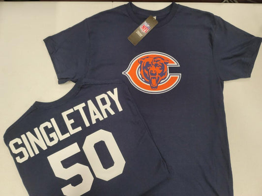 Mens NFL Team Apparel Chicago Bears MIKE SINGLETARY Football Jersey Shirt NAVY