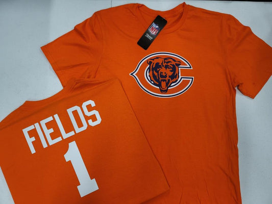 Mens NFL Team Apparel Chicago Bears JUSTIN FIELDS Football Jersey Shirt ORANGE