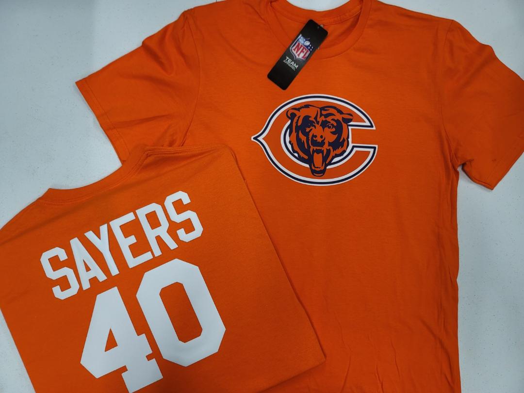Mens NFL Team Apparel Chicago Bears GALE SAYERS Football Jersey Shirt ORANGE