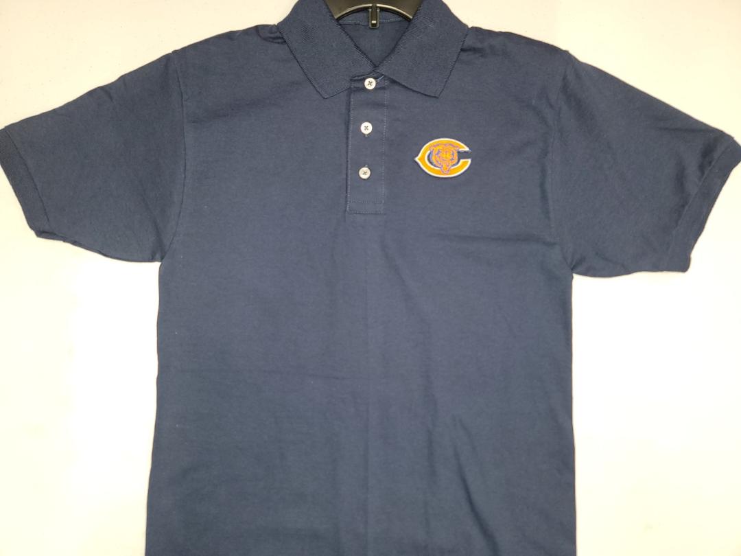 Mens NFL Team Apparel CHICAGO BEARS Football Polo Golf Shirt NAVY