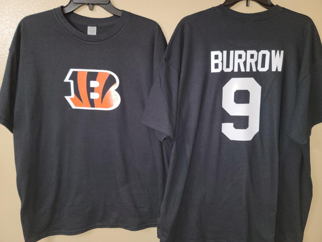 Mens NFL Team Apparel Cincinnati Bengals JOE BURROW Football Jersey Shirt BLACK