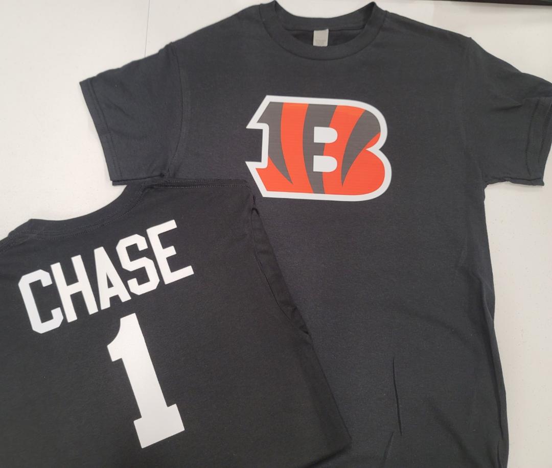 Boys Youth NFL Team Apparel Cincinnati Bengals JA'MARR CHASE Football Jersey Shirt BLACK
