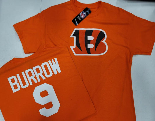 Mens NFL Team Apparel Cincinnati Bengals JOE BURROW Football Jersey Shirt ORANGE