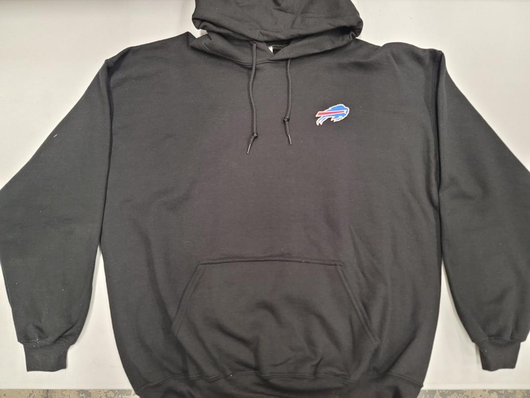 Mens BUFFALO BILLS Pullover Hooded Hoodie SWEATSHIRT BLACK All Sizes