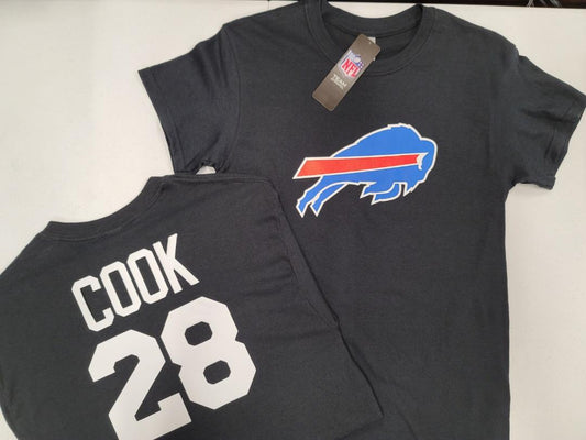 Mens NFL Team Apparel Buffalo Bills JAMES COOK Football Jersey Shirt BLACK