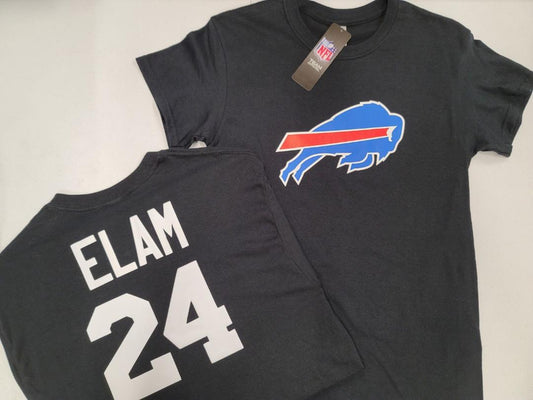 Mens NFL Team Apparel Buffalo Bills KAIIR ELAM Football Jersey Shirt BLACK