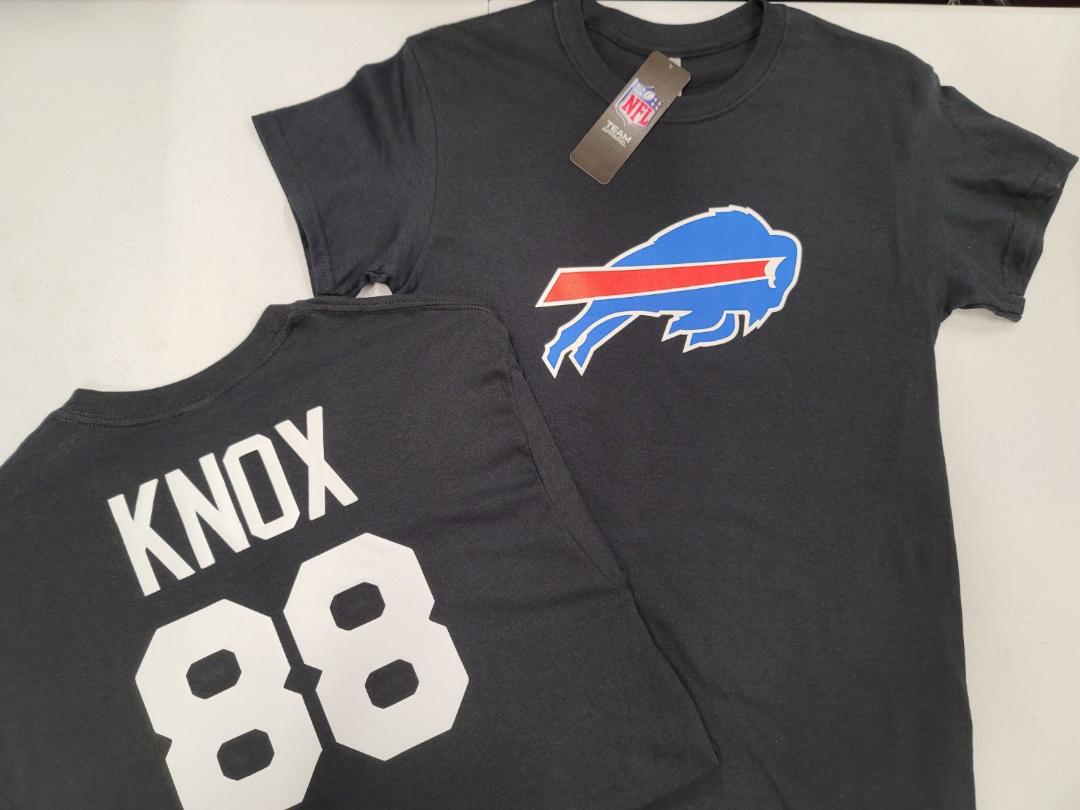 Mens NFL Team Apparel Buffalo Bills DAWSON KNOX Football Jersey Shirt BLACK