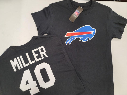 Mens NFL Team Apparel Buffalo Bills VON MILLER Football Jersey Shirt BLACK