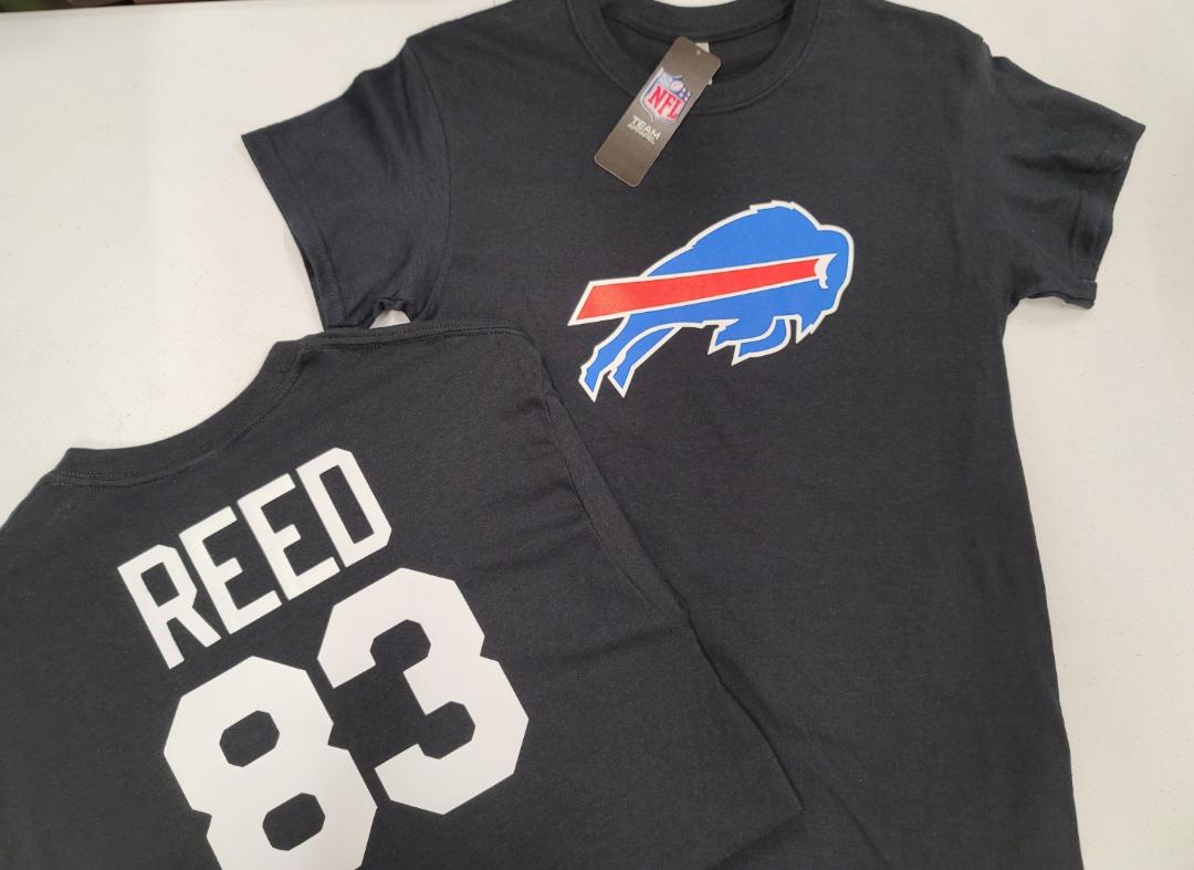 Mens NFL Team Apparel Buffalo Bills ANDRE REED Football Jersey Shirt BLACK