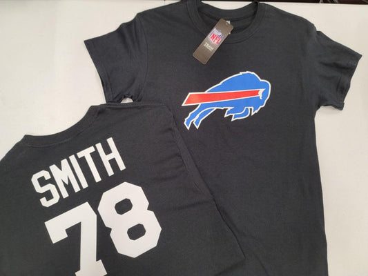 Mens NFL Team Apparel Buffalo Bills BRUCE SMITH Football Jersey Shirt BLACK