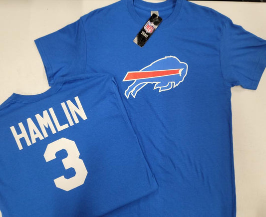 Mens NFL Team Apparel Buffalo Bills DAMAR HAMLIN Football Jersey Shirt ROYAL