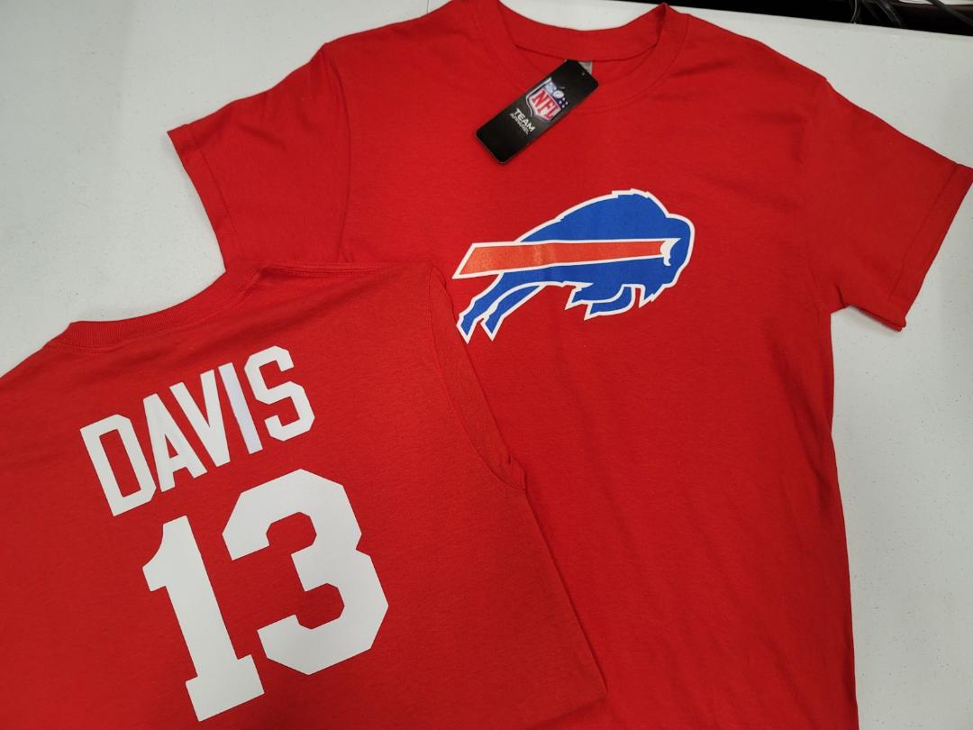 Mens NFL Team Apparel Buffalo Bills GABE DAVIS Football Jersey Shirt RED
