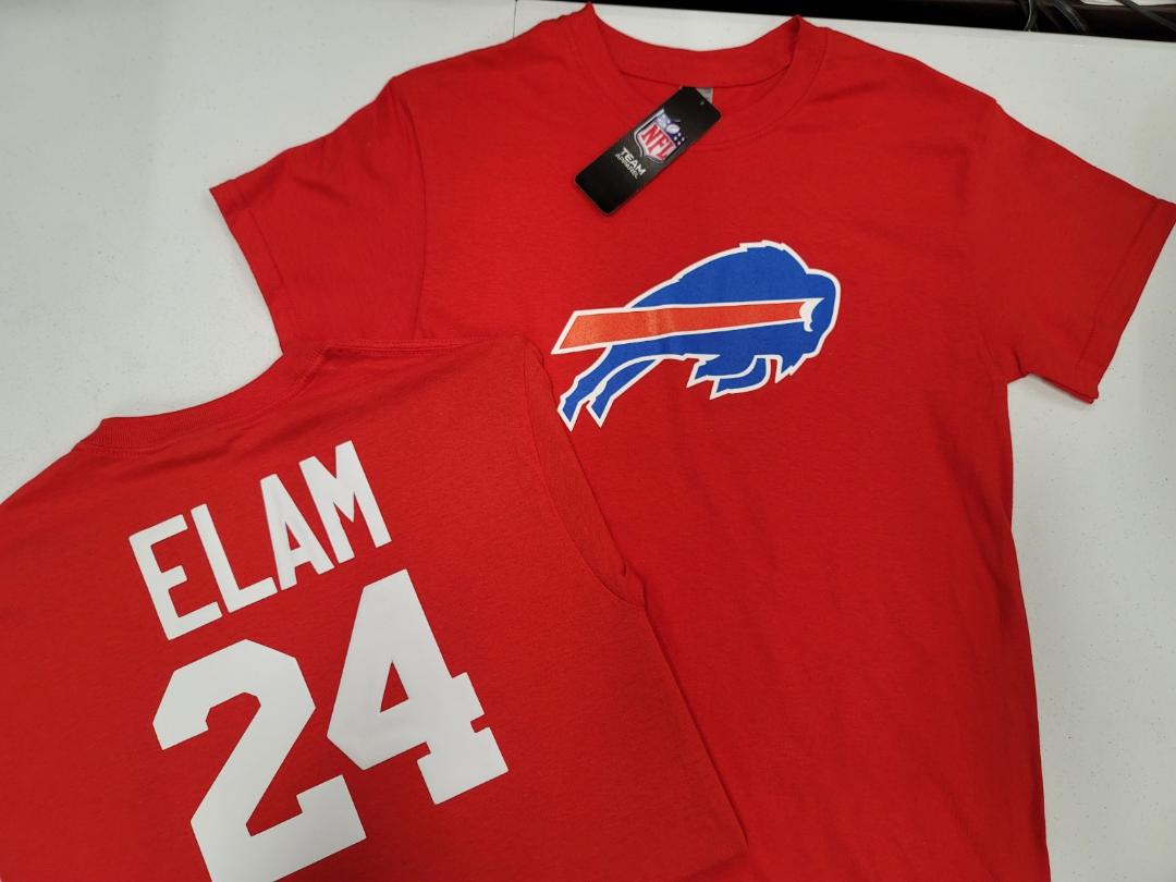 Mens NFL Team Apparel Buffalo Bills KAIIR ELAM Football Jersey Shirt RED