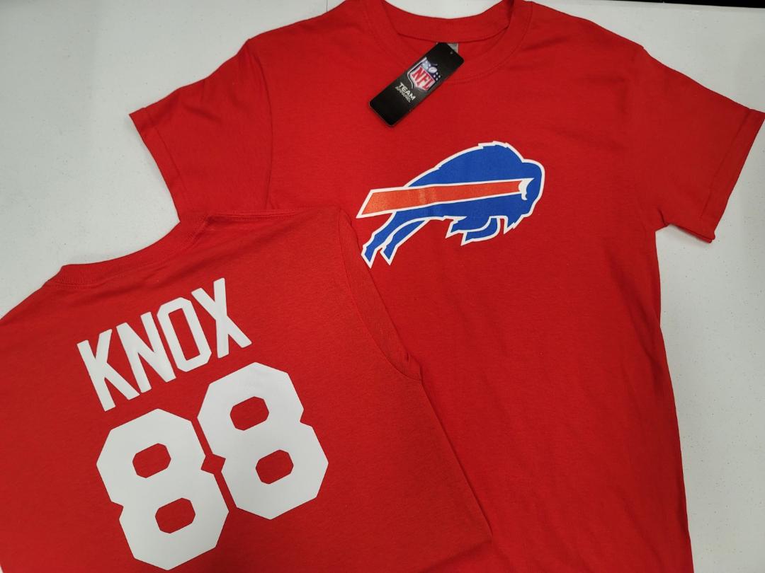 Mens NFL Team Apparel Buffalo Bills DAWSON KNOX Football Jersey Shirt RED