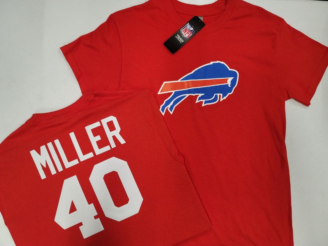 Mens NFL Team Apparel Buffalo Bills VON MILLER Football Jersey Shirt RED