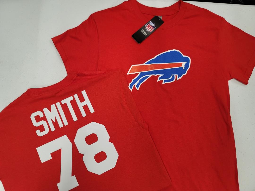 Mens NFL Team Apparel Buffalo Bills BRUCE SMITH Football Jersey Shirt RED