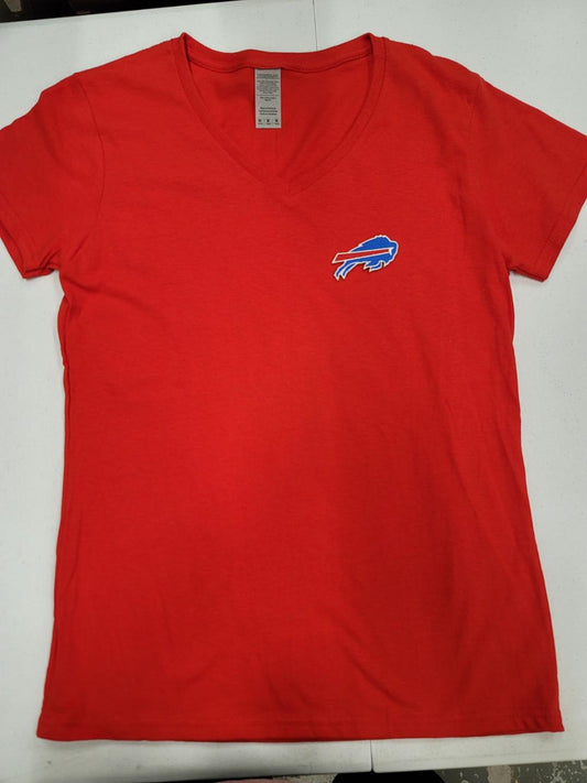 NFL Team Apparel Womens BUFFALO BILLS V-Neck Football Shirt RED