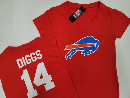 NFL Team Apparel Womens Buffalo Bills STEFON DIGGS V-Neck Football Shirt RED