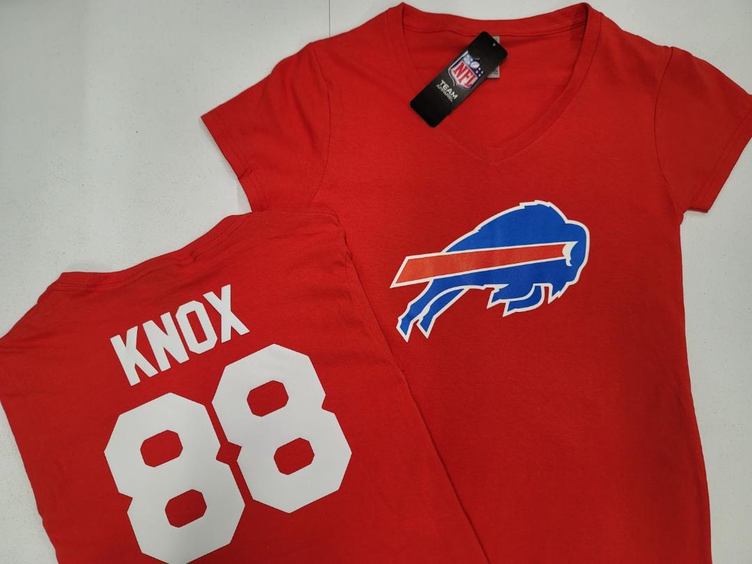 NFL Team Apparel Womens Buffalo Bills DAWSON KNOX V-Neck Football Shirt RED