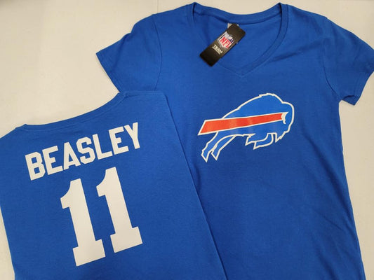 NFL Team Apparel Womens Buffalo Bills COLE BEASLEY V-Neck Football Shirt ROYAL