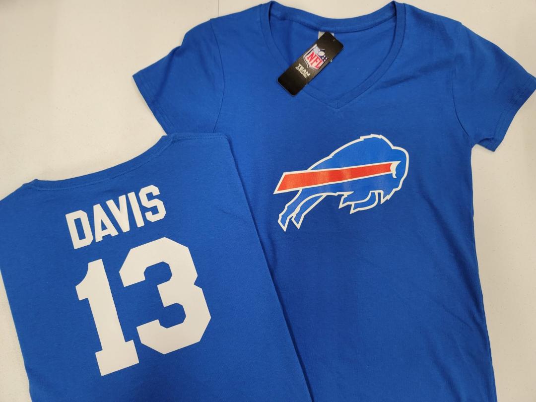 NFL Team Apparel Womens Buffalo Bills GABE DAVIS V-Neck Football Shirt ROYAL