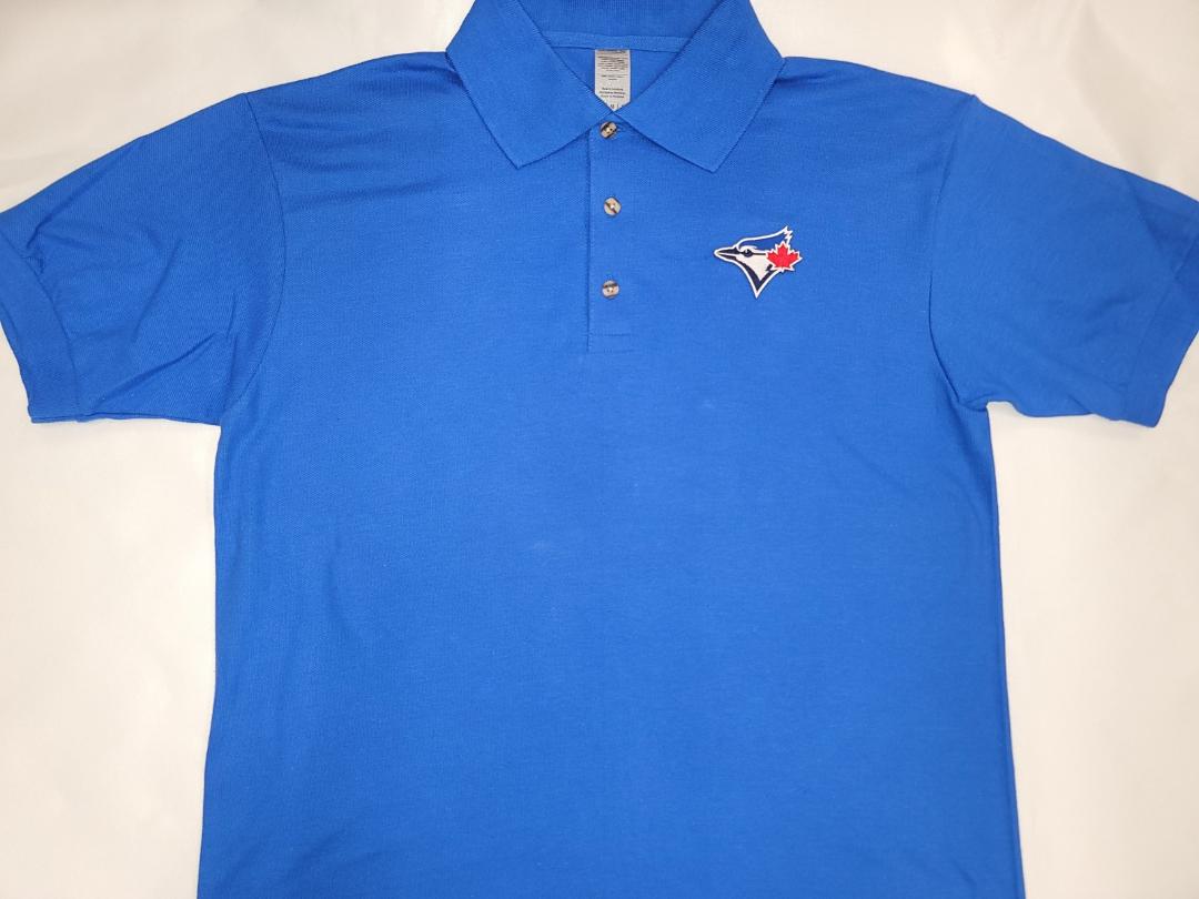 Mens MLB Team Apparel TORONTO BLUE JAYS Baseball Polo Golf Shirt ROYAL