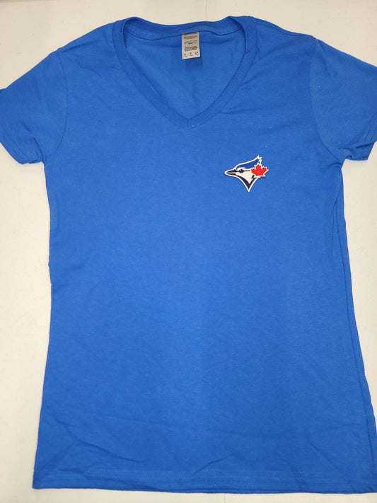 Womens MLB Team Apparel TORONTO BLUE JAYS V-Neck Baseball Shirt ROYAL