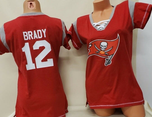 Womens Tampa Bay Buccaneers TOM BRADY Football Jersey SHIRT RED New