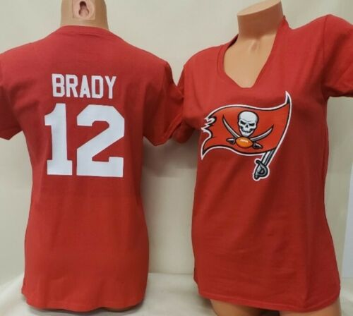 WOMENS Tampa Bay Buccaneers TOM BRADY V-Neck Football Shirt RED