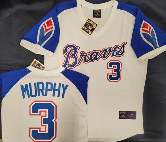 Cooperstown Collection Atlanta Braves DALE MURPHY Throwback Baseball Jersey WHITE
