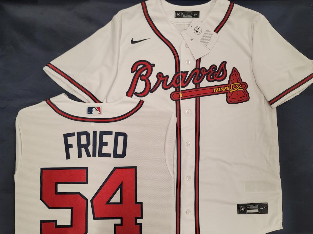 Nike Atlanta Braves MAX FRIED Sewn Baseball Jersey WHITE