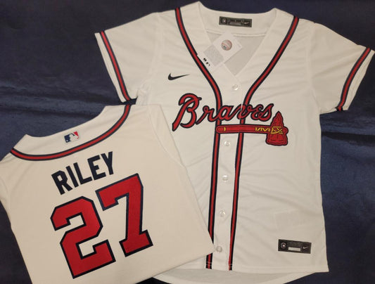 WOMENS Nike Atlanta Braves AUSTIN RILEY Sewn Baseball Jersey WHITE