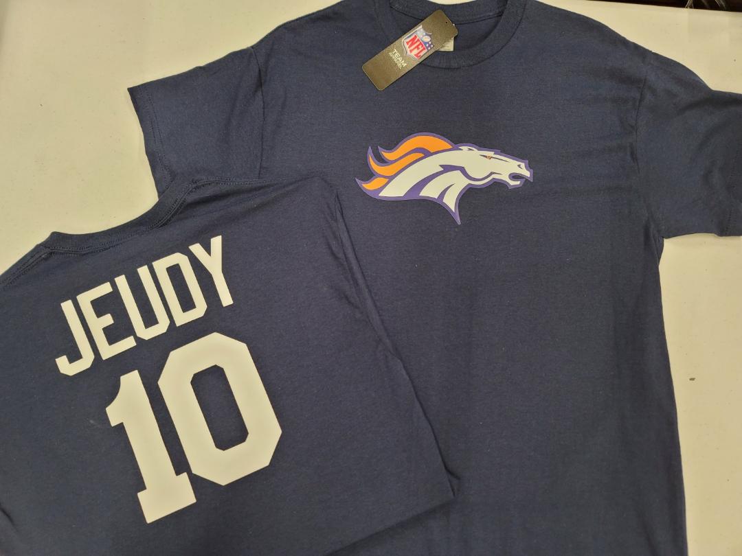 Mens NFL Team Apparel Denver Broncos JERRY JEUDY Football Jersey Shirt NAVY