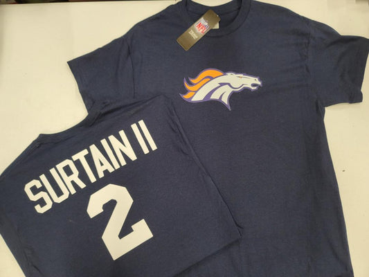 Mens NFL Team Apparel Denver Broncos PATRICK SURTAIN II Football Jersey Shirt NAVY