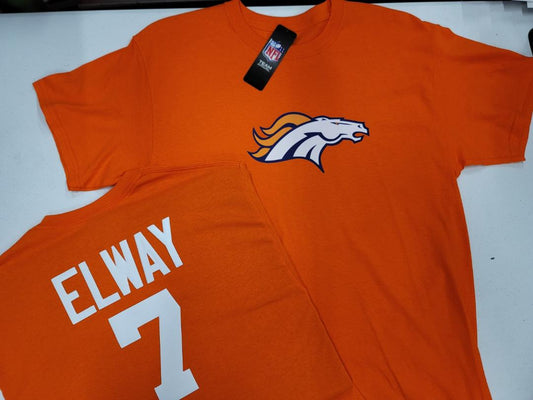 Mens NFL Team Apparel Denver Broncos JOHN ELWAY Football Jersey Shirt ORANGE
