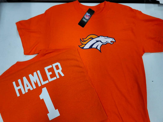 Mens NFL Team Apparel Denver Broncos KJ HAMLER Football Jersey Shirt ORANGE