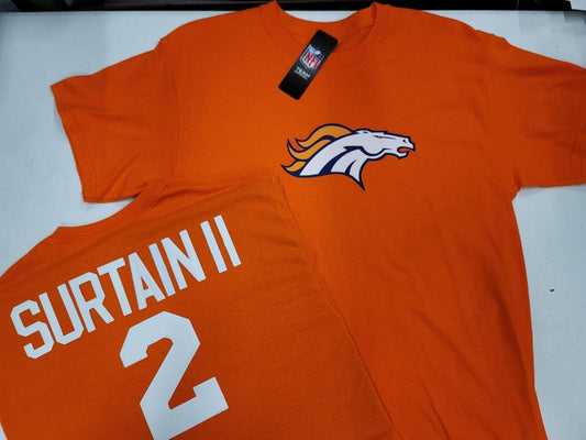 Mens NFL Team Apparel Denver Broncos PATRICK SURTAIN II Football Jersey Shirt ORANGE