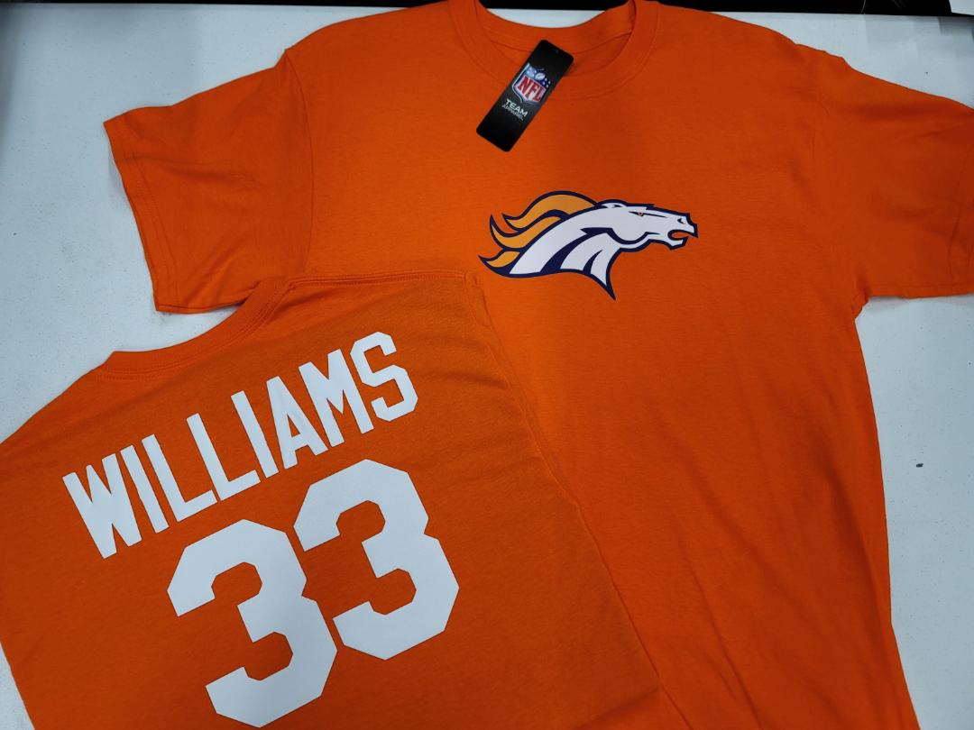 Mens NFL Team Apparel Denver Broncos JAVONTE WILLIAMS Football Jersey Shirt ORANGE