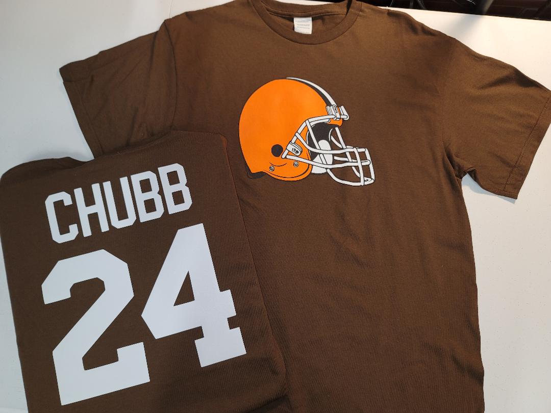 Mens NFL Team Apparel Cleveland Browns NICK CHUBB Football Jersey Shirt BROWN