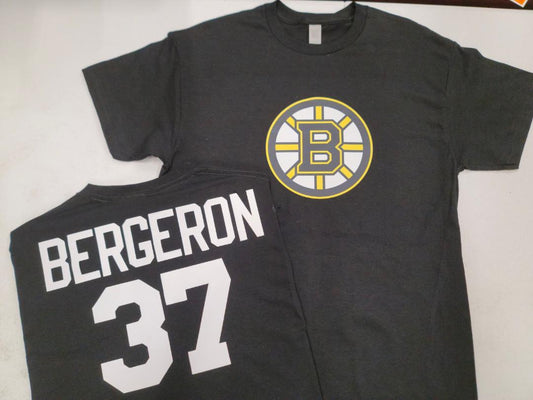 Mens NHL Team Apparel Boston Bruins PATRICE BERGERON Hockey Shirt BLACK