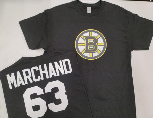 BOYS YOUTH NHL Team Apparel Boston Bruins BRAD MARCHAND Hockey Jersey Shirt BLACK