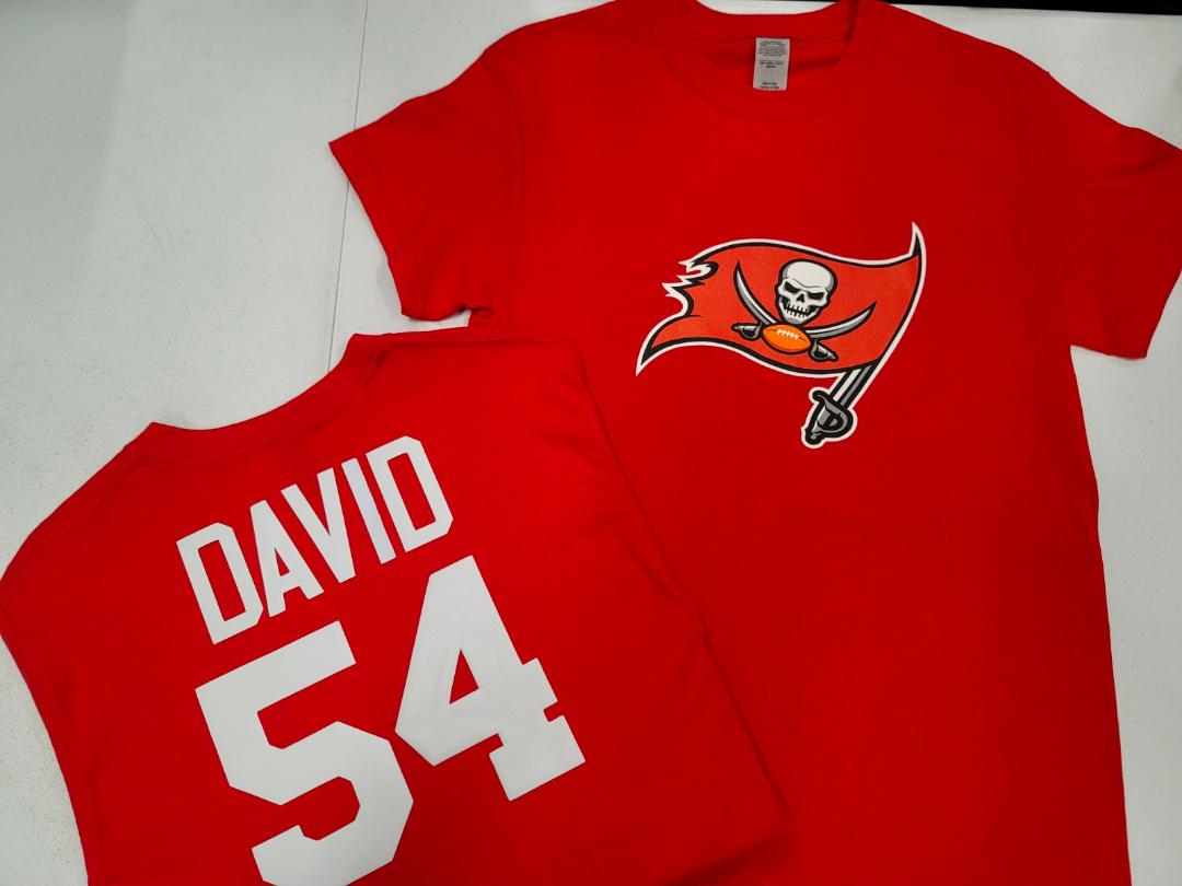 Mens NFL Team Apparel Tampa Bay Buccaneers LAVONTE DAVID Football Jersey Shirt RED