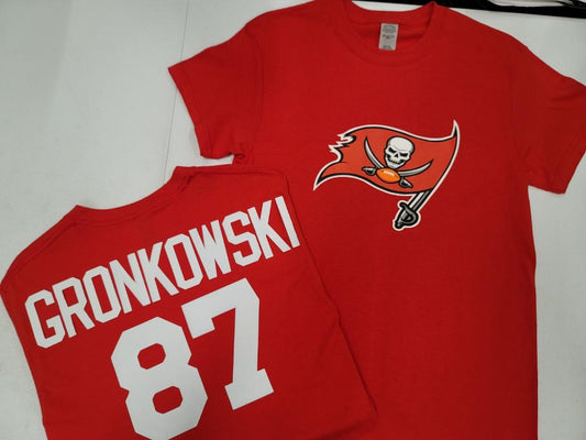 Mens NFL Team Apparel Tampa Bay Buccaneers ROB GRONKOWSKI Football Jersey Shirt RED