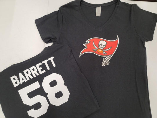 WOMENS NFL Team Apparel Tampa Bay Buccaneers SHAQUIL BARRETT V-Neck Football Shirt BLACK