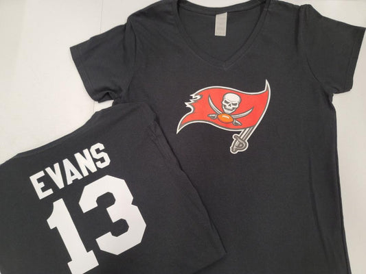 WOMENS NFL Team Apparel Tampa Bay Buccaneers MIKE EVANS V-Neck Football Shirt BLACK